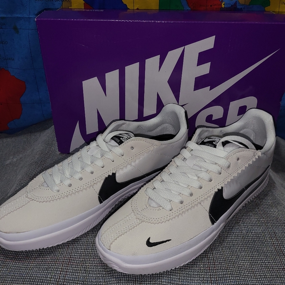 Nike SB BRSB Skateboarding Shoes Men’s SZ 7.5 White/Black DH9227-101 NWOB